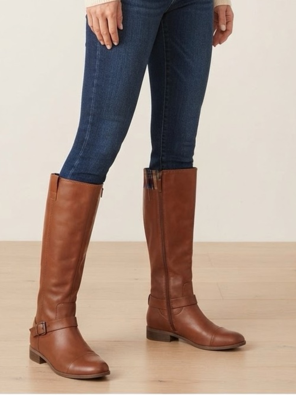 RACHEL Rachel Roy Women's Desirey Leather Knee High Boots Size 9.5